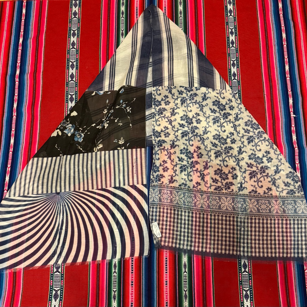 Rare PierreLouis Mascia Cotton  Silk Scarf  Made In Italy